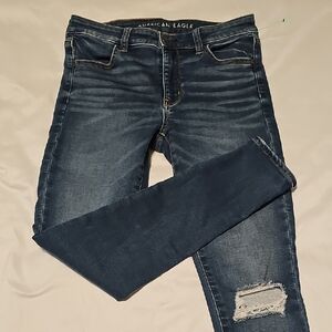 American Eagle Outfitters Women's Dark Blue Skinny Jeans